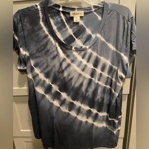 Blue Tie Dye Scoop Neck Tee